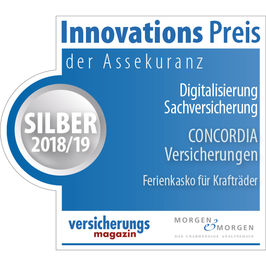 Das Siegel des Innovationspreises, bei dem Concordia Versicherungen Silber gewann.