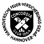 Wappen der Concordia Hannoversche Feuer-Versicherungs-Gesellschaft um 1900.