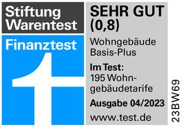 Siegel Finanztest zu Wohngebäude 2023 SEHR GUT
