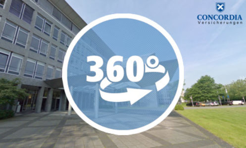 Bild zum Aufruf des 360-Grad-Rundgangs durch das Gebäude der Concordia Versicherungen