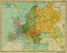 Europakarte zur Reichskonzession am 10. Oktober 1910.